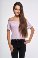 Tričko s odhalenými ramenami, levanduľové 1 | Ženy | benatki.com
