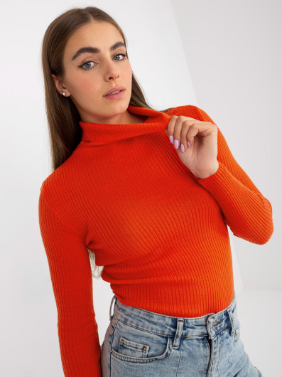 Rolákový sveter, oranžový