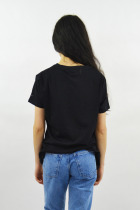 Bavlnené tričko s visačkou na rukáve, čierne 3 | Tričká, topy | benatki.com