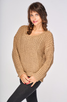 Vlnený sveter, tmavobéžový 1 | Ženy | benatki.com