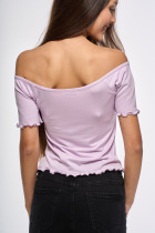 Tričko s odhalenými ramenami, levanduľové 3 | Tričká, topy | benatki.com