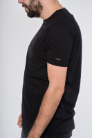 Bavlnené tričko s visačkou na rukáve, čierne 1 | Tričká | benatki.com